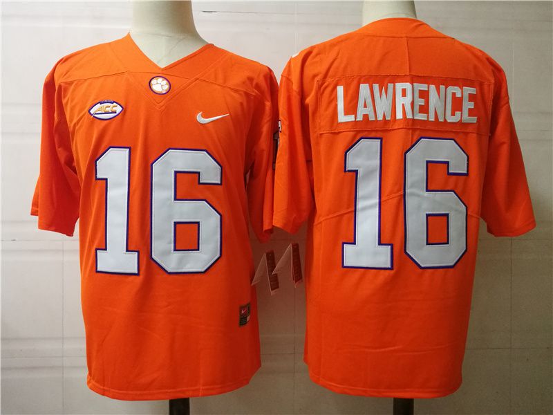 Men Clemson Tigers 16 Lawrence Orange Nike 2025 NCAA Jersey